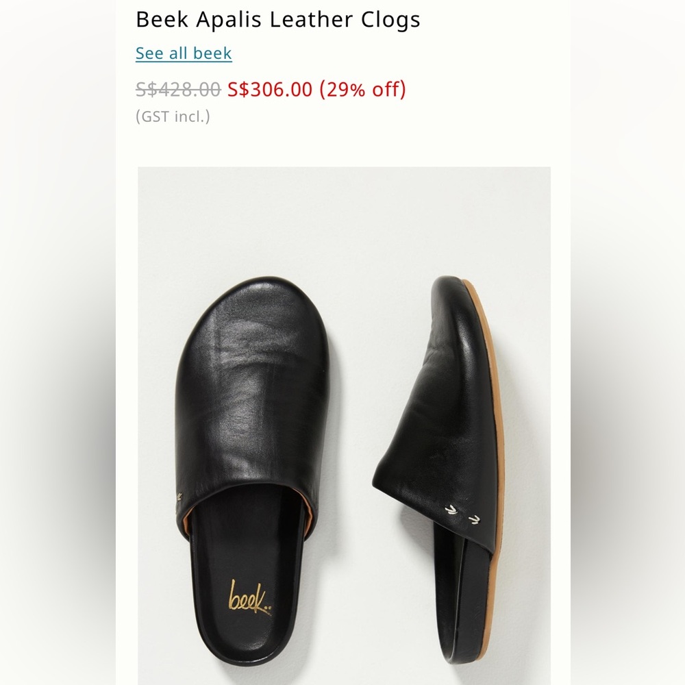 Beek Apalis Black Leather Clogs size 5 brand new - Picture 14 of 14